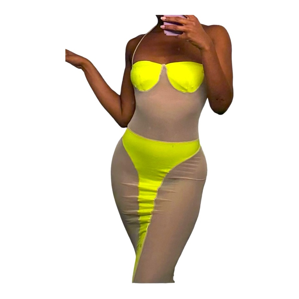 “In the Limelight” Sheer Swimsuit Coverup